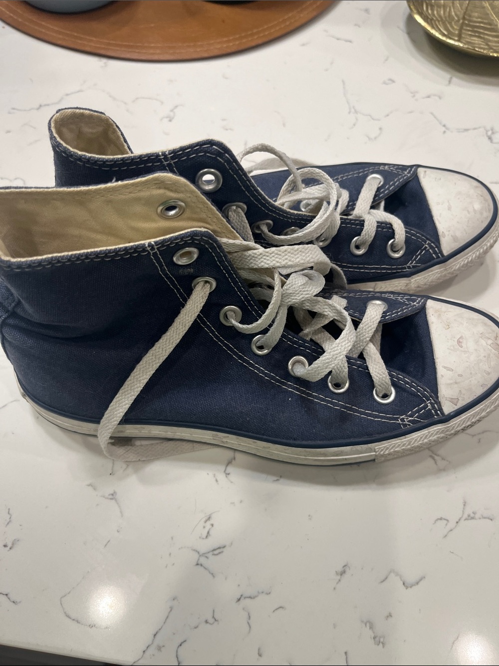 Converse High Top Sneakers - Navy & White - Picture 3 of 5